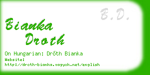 bianka droth business card